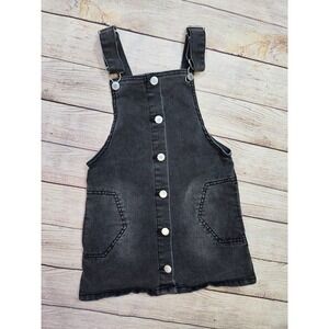 Art Class Girls Black Denim Jean Overalls Jumper Dress Size Small‎ Adjustable